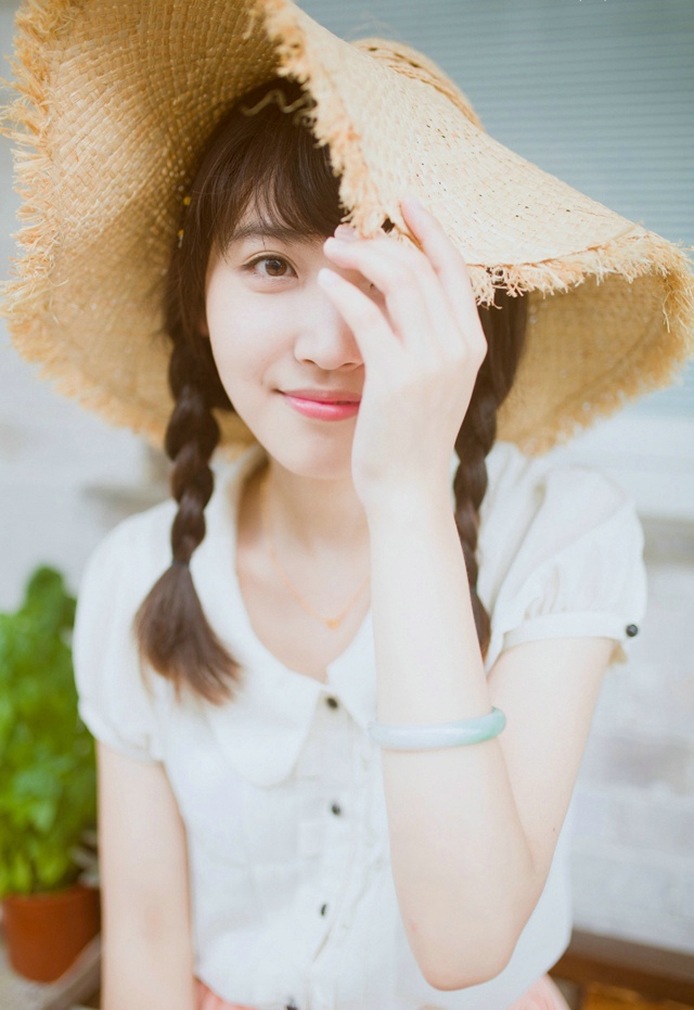 双马尾可爱妹子夏日海边旅行清纯美女图库	,清纯美女,
