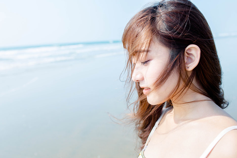 清纯美女长裙海边甜美小性感高清图片,清纯美女,