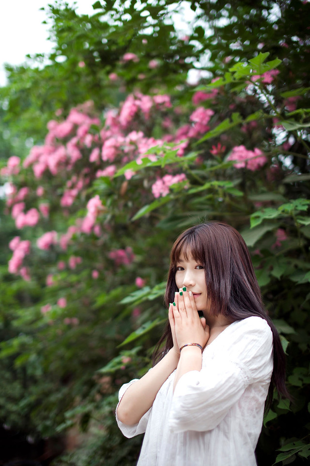 清纯女孩的夏日清新写真小清新校园美女图库	,清纯美女,